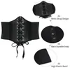 Bälten White Black Corset Wide Pu Leather Slanting Body Shaper Midjeband Midjan Underbust Belt Building for Women