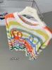 Women's Sweaters Long Sleev Mohair Vintage Sweater Woman Winter 2022 Crewneck Wool Rainbow Stripe Knit Pullover Design Clothing
