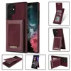 Coques de téléphone antichoc pour Samsung Galaxy S22 S21 S20 Note20 Ultra Note10 Plus - Portefeuille en cuir PU Flip Up and Down Flip Kickstand Cover Case avec fentes pour cartes