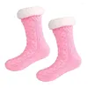 Chaussettes de sport pour femmes, polaire douce et épaisse, pantoufles chaudes antidérapantes, pour la maison, le lit, l'hiver, l'extérieur