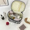 バッグケースFudeam Leather Leopard Women Cosmetic Bag Multifunction Travel Toairtries Storaginize Handbag Waterproof Female Makeup Case 1010