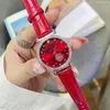 Marka zegarków na nadgarstek Kobiety Dam Girl Crystal Flower Style luksusowy skórzany pasek kwarcowy zegar rozdz. 89