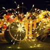 Str￤ngar 120/150 LED DIY Firework Copper Wire Fairy Strip String Lights Remote 8 Mode Control Xmas Decoration