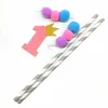 Abastecimento festivo de um ano Crown Pompon 1st Capo Toppers Bandavo Decoration Bandle Baby Shower Kids Party Favor