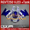 Full Fairings & Tank For SUZUKI RGV250 VJ23 SAPC RGV-250CC RGVT-250 1997 1998 Bodyworks 161No.122 RGV-250 RGVT250 97 98 RGVT RGV 250CC 250 CC 97-98 Fairing Kit blue white blk