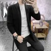 Maglioni da uomo Cappotto lavorato a maglia solido casual autunnale da uomo in stile britannico Cardigan maschile Designer Homme maglione aderente abbigliamento caldo