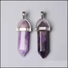 Charms Fashion Natural Stone Crystal Pillar Charms Pendants Pendum Column Agates For Jewelry Making Diy Necklace Reiki Healing Drop D Dhtwx