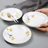 Placas Fashion Floral Dinnerware Set Plate Plato Cerâmica Vintage China Vajilla Conclua Mesa de cozinha de cozinha