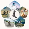 الجوارب الرياضية 3pairs/حقيبة Vihir Men Winter Cushioned Merino Wool High Knee Outdoor Heaking Camping Clicking Cycling Ski