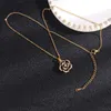 Anhänger Halsketten Vierblättere Klee Designer Schmuck Diamonds Halskette Frauen Titanium Stahl vergoldet nie verblassen nicht nicht