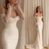 Eva Lendel Sparkly Beading Mermaid Wedding Dress with Detachable Train 어깨 긴 소매 신부 가운 스팽글 로브 드 마리에