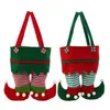 Décorations de Noël Sacs Elf Bonbons Cadeau Père Noël Pantalon Pieds Sac Bottes Goodie Treatstockingsgifts Holder Sacs à main Bas Pantparty Boot Tote