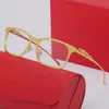 Designer Shades Luxury Glasses Womens Solglasögon Leopard Head Composite Metal Frame Optical Goggle Classic Rectangle Square Gold Gafas de Sol Sun Glasses