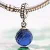 925 Звезда стерлинговой серебряной луны с Midnight Blue Cz Dangle Bead Bead подходит для европейских украшений в стиле Pandora Bracelets