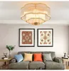 Pendant Lamps Postmodern Chandelier Bedroom Lamp Crystal Living Room Dining Study Lotus Gold Flower