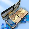 Colorful Butterfly Diamond-encrusted Bracket Mobile Phone Cases designer Bling for Z flip 3 4 fold 3 4 Covers bags