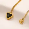 Luxury Design Necklace 18K Gold Plated Stainless Steel Necklaces Choker Chain 3Colors Heart Letter Pendant Fashion Womens Wedding Jewelry Accessories MM1972