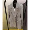 Blazers femininos ternos blazers marca de alta qualidade luz xury nicho britânico retro ampulheta xadrez terno houndstooth tweed jaqueta fina queda 22