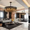 Lampes suspendues Lustre LED en cristal moderne lampe de luxe pour salon salle à manger cuisine El Villa noir plafonnier suspendu