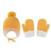 Kinder Strickmützen Handschuhe Set Baby Winter Beanie Fäustlinge Wolle Samt Hip Hop Sport Winddicht Stricken Totenkopf Mützen Outdoor Wolle Gehörschutz BBB