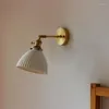 Lampa ścienna przemysłowe metalowe światło LED Udekoruj białe ceramiczne światła lampa oblężone do sypialni minimalistyczna Luces de Lectura