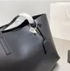 Sac fourre-tout en cuir noir mat pour femmes, fourre-tout de luxe de styliste, décontracté, Shopping, 2022