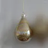زخرفة الحفلات صغيرة التعبئة الذهب السلسلة الذهبية إسقاط زجاجية على شكل قلادة عيد الميلاد شماعات شجرة مختلفة الحجم 7 سم 8 سم مصنوعة يدويا