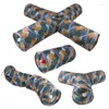 Cat Toys Cats Tunnel Foldbar Pet Kitty Training Interactive Fun Toy Leaf Print uttråkad Kitten Play Tube