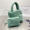 Stijlvolle wollen draagtassen boodschappentas pocket koppeling totes zachte touch pluche tote handtassen ontwerper winteravondtas