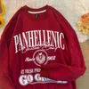 Hoodies Womens Sweatshirts College Style American Retro Creative Letters Round Drop Counter Sweater Sweater Men and Women Exclues Excert