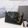 Top-Designer LOULOU Damen gesteppte Umhängetasche Modekette echtes Leder Umhängetasche Handtaschen schwarze Totes Clutch Bag Geldbörsen