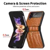 Fall Anti-Sweat Crocodile Leather Folding Case för Samsung Galaxy Z Flip4 5G Flip 4 Flip3 Flip 3 Zflip4 Fall Protection Phone Cover