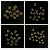 Nail Art Decorations 100Pcs Gold Ultra-thin Sticker 18K Copper Studs Decals Bling Patch Cute 3D Charm Rivets Tips Supplies