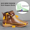Boots Women Arch Spupport Short Plush Warm Femme Winter Waterproof Shoes Ankle PU WJ029 221010
