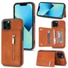 Magnetic Folio Phone Cases for iPhone SE2 SE3 Samsung Galaxy S22 Ultra S21 S20 S21FE S02FE Note20 A12 A52S A52 5G A51 A71 A53 Multiple Card Slots Zipper Wallet Back Shell