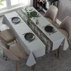 테이블 천으로 된 간단한 PU 식탁성 오일 방수 방수 워시 무료 가정용 가죽 Scald 직사각형