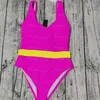 Luxe imprimé femmes maillots de bain une pièce fendu rembourré maillots de bain Sexy plage soutien-gorge slips mode charmant rose maillot de bain