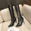 Frauen Stiefel Schuhe Winter Leder Promi Schlange Doppel-reißverschluss Sexy Spitze Dünne Ferse Lange Schlanke Hohe Ritter 220914