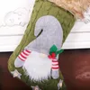 Calza per bambole senza volto Calza grande natalizia lavorata a maglia con gnomo di Babbo Natale senza volto Borsa regalo per caramelle GCB16515
