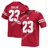 NCAA Wisconsin sydde fotbollstr￶ja 3 T.J. Bollers 52 Kaden Johnson 54 Kayden Lyles 24 Hunter Wohler 0 Braelon Allen 6 Chez Mellusi 25 Jake Ratzlaff Jerseys