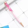 Metal Ballpoints Pen With Flower Student Writing Ballpoint Business Signatures Pen Office School Supplies Festival Gift Pens BH7707 TYJ