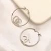 High-quality Simple Letter Women Designer Studs Ear Loop Stainless Steel 2 Colors Hollow Style Engagement Couple Jewelry Wholesale