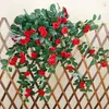 Flores decorativas de cesta artificial Rosas de parede Decorações de natal para casa Cenas de casamento de folhas de seda Cenas de casamento outono do jardim outono