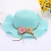 Wide Brim Hats Summer Flower Kids Paille Fashion Holiday Voyage Floppy Sun Sun Girls Casual Foldable Beach Sht018