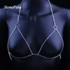 Other StoneFans Gift Sexy Body Chain Bra Jewelry Open Round Top Body Chains Harness Party Club Charming Women Jewellery 221008