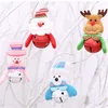 Ornamenti per l'albero di Natale Babbo Natale / Pupazzo di neve / Renna / Ciondolo orso con campane Decor Albero di Natale Decorazione bambola GWB16143