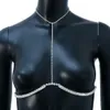 Andra kristallkista konsol krökta bh -kedjekroppsmycken för kvinnor bröstsmycken halsband choker krage bikini tillbehör 221008