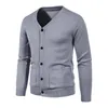 Männer Pullover 2022 Herren Mode Strickjacke Pullover Einfarbig Taschen Warme Ropa De Hombre Mäntel Tops Jacken