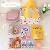 Lagerung Taschen Kawaii Blume Koreanische Mittagessen Tasche Für Büro Frauen Mädchen Männer Tragbare Picknick Beutel Schule Lebensmittel Bento Leinwand Tote