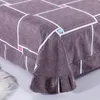 Bedding Sets Soft & Comfortable Warm Velvet Cotton 4 PCS King Size - Quilt Duvet Cover Flat Ruffles Sheet 2 Pillowcase 200x230cm